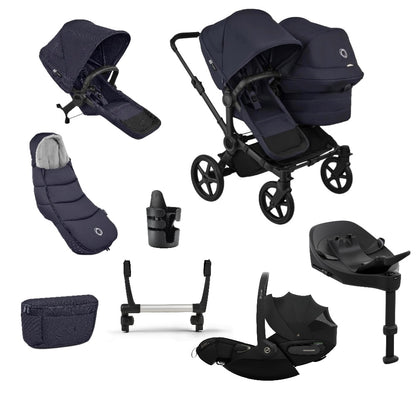 Bugaboo Donkey 6 Duoble Pushchair Essentials Bundle & Cybex Cloud S Car Seats