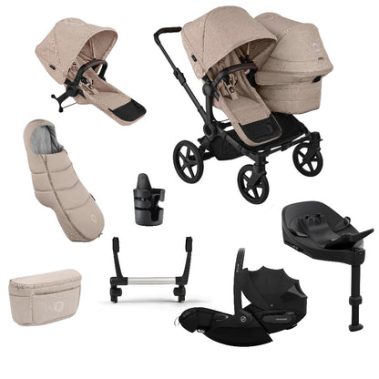 Bugaboo Donkey 6 Duoble Pushchair Essentials Bundle & Cybex Cloud S Car Seats