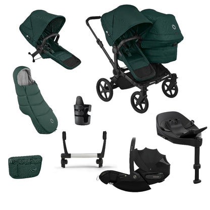 Bugaboo Donkey 6 Duoble Pushchair Essentials Bundle & Cybex Cloud S Car Seats