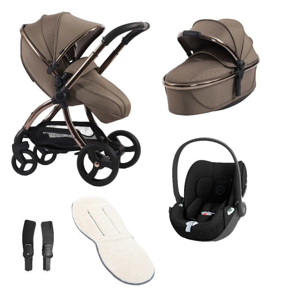 Egg 3 bundle in Mink colourway with accessories and cloud t car seat.