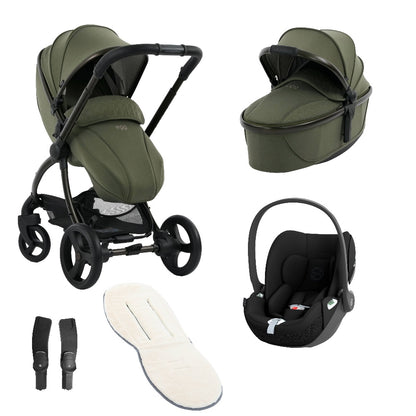 Egg 3 bundle in Sage Green with accessories and cloud t car seat.