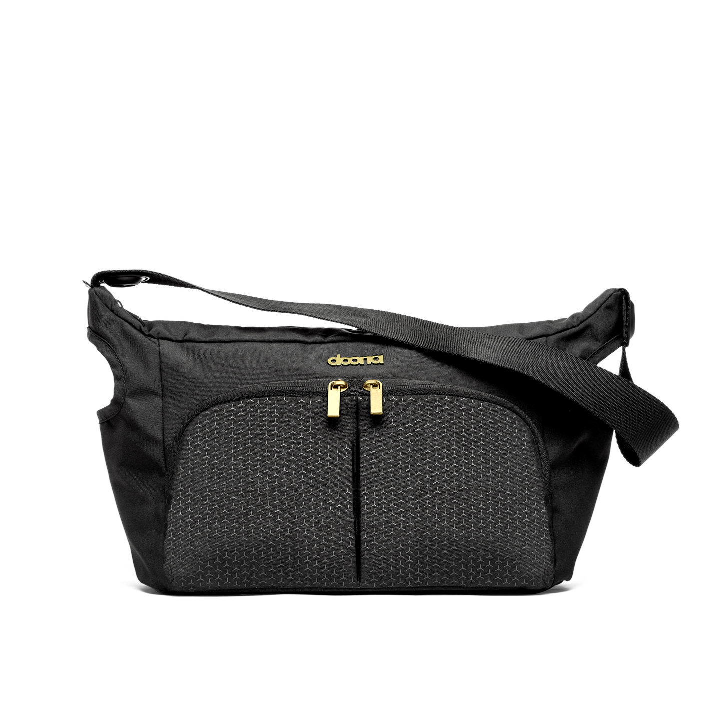 Stroller organiser bag with straps for attaching to pram.