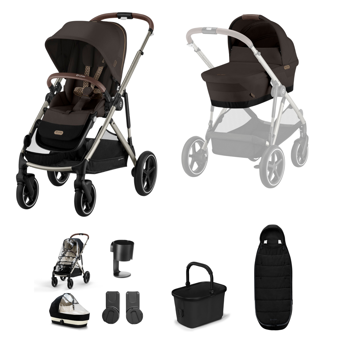 Cybex Gazelle Chocolate Brown Bundle
