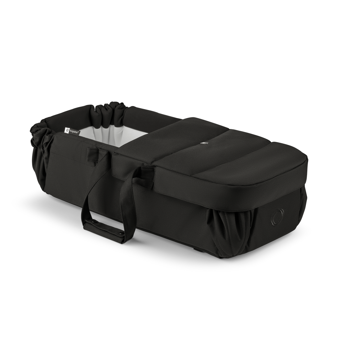 Bugaboo baby nest in black colourway to fit inside various pushchairs.