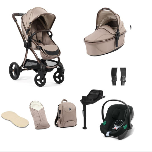 Egg3® Stroller Bundle Houndstooth Almond Aton B2 Travel System