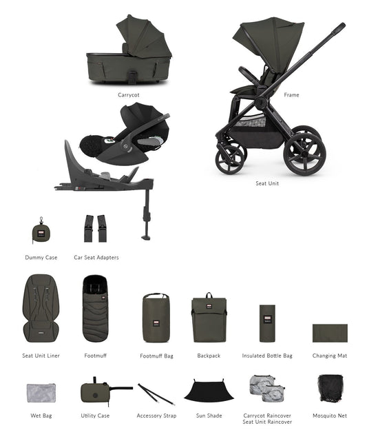 Venicci Upline 3 Hunter Edition Luxury Bundle With Cybex Cloud T Car Seat & Base