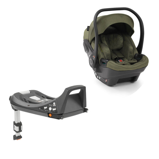 Egg Shell Car Seat + Base in a Hunter Green