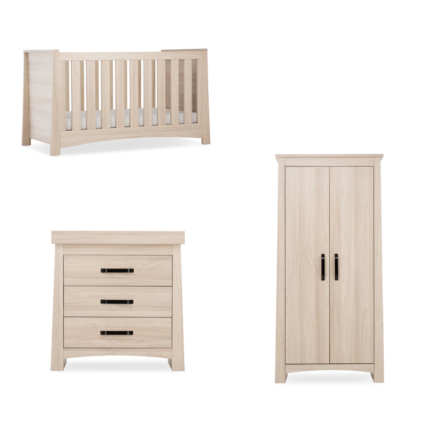 Isla 3 Piece Bundle with Cotbed Dresser and Wardrobe