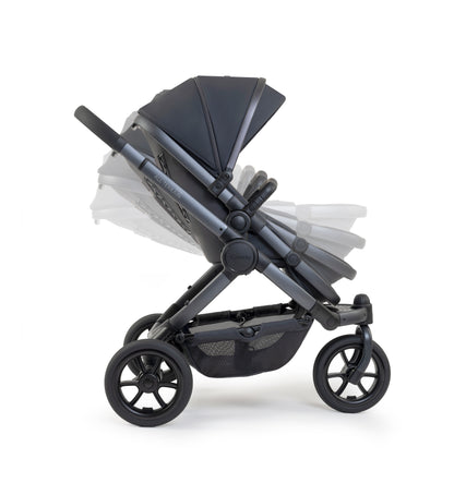 iCandy Peach 7 All Terrain complete bundle in Storm showcasing high quality pushchair and accessories