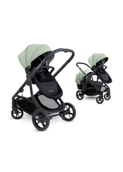 The iCandy Orange 4in Pistacio as a complete bundle, showcasing a range of accessories.
