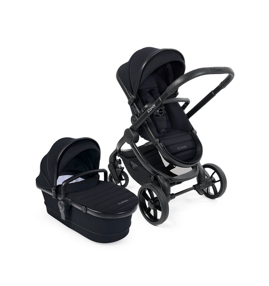 All Black iCandy Peach 7 stroller in black edition, perfect for stylish parents on the go.