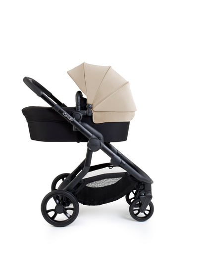 The iCandy Orange 4 in Latte as a complete bundle, showcasing a range of accessories.