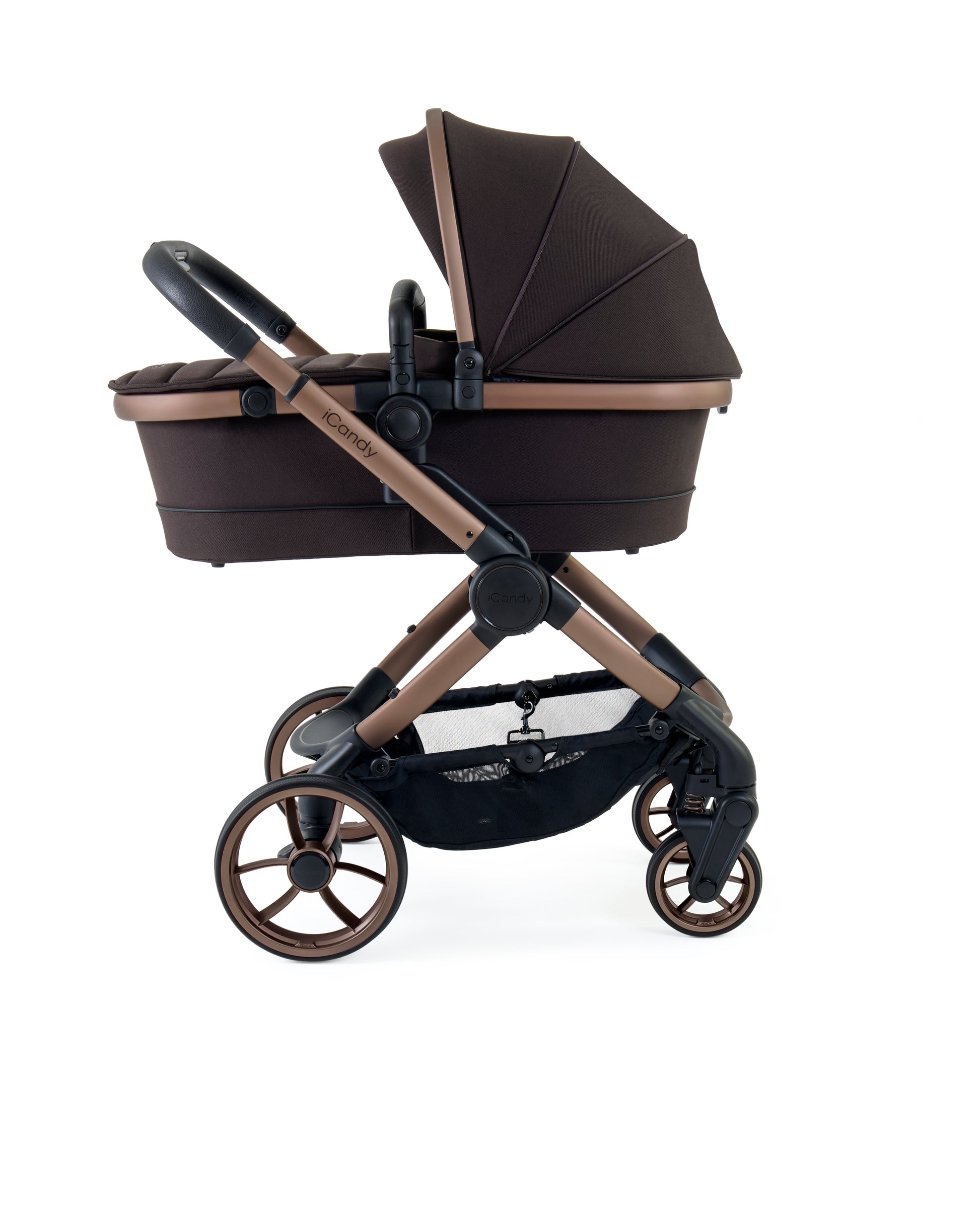  iCandy Peach 7 stroller in Pecan perfect for stylish parents on the go.