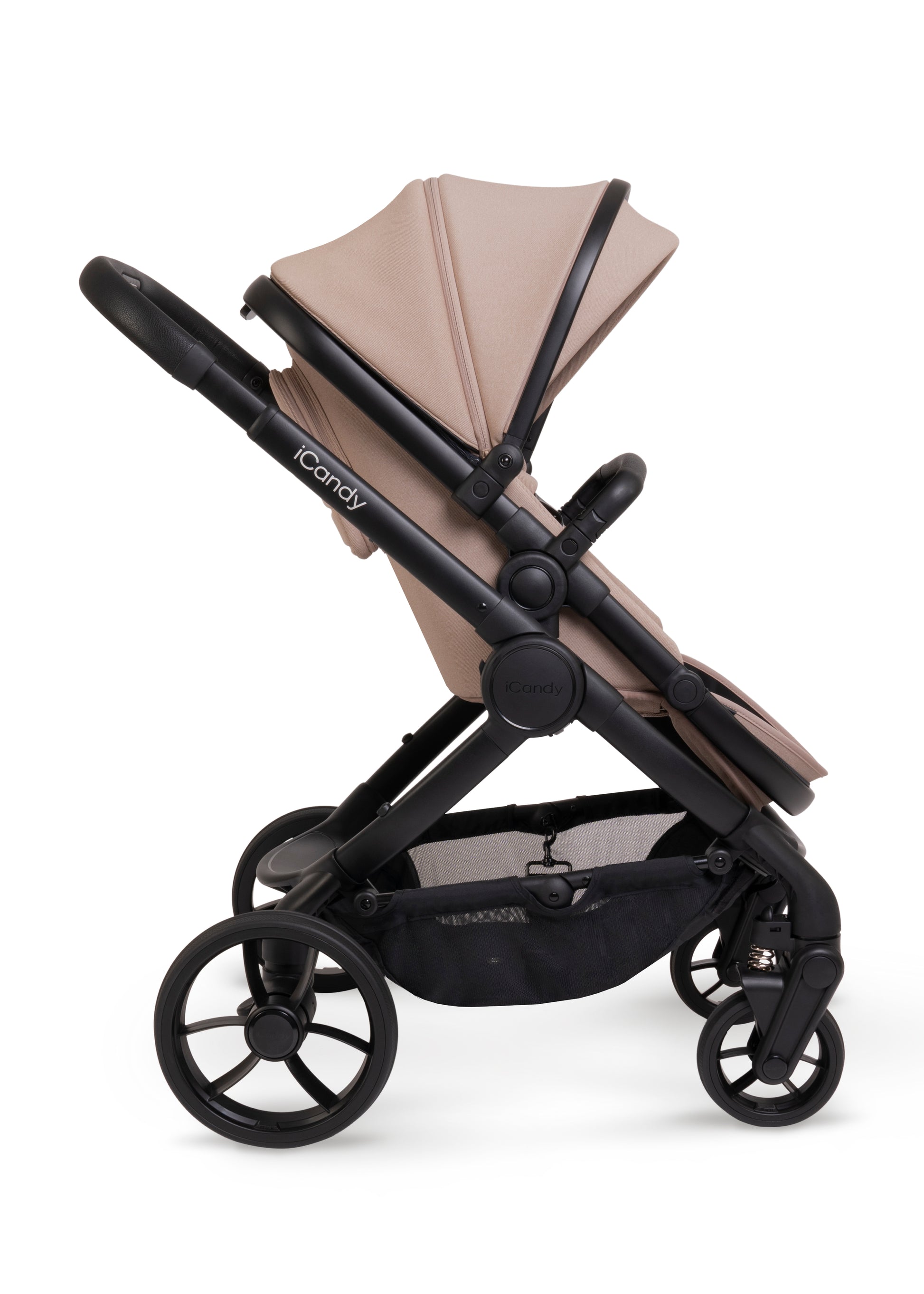  iCandy Peach 7 stroller in Cookie perfect for stylish parents on the go.