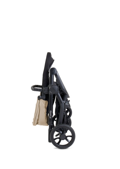 The iCandy Orange 4 in Latte as a complete bundle, showcasing a range of accessories.