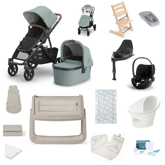 UPPAbaby Vista V3 Pushchair & carrycot in kenzi, complete with all babies essential including car seat, tripp trapp highchair, crib and bath.