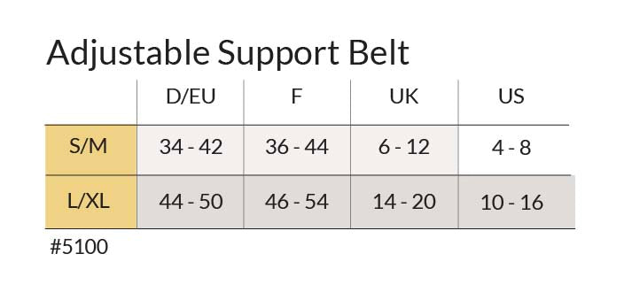 Carriwell adjustable support belt in black.