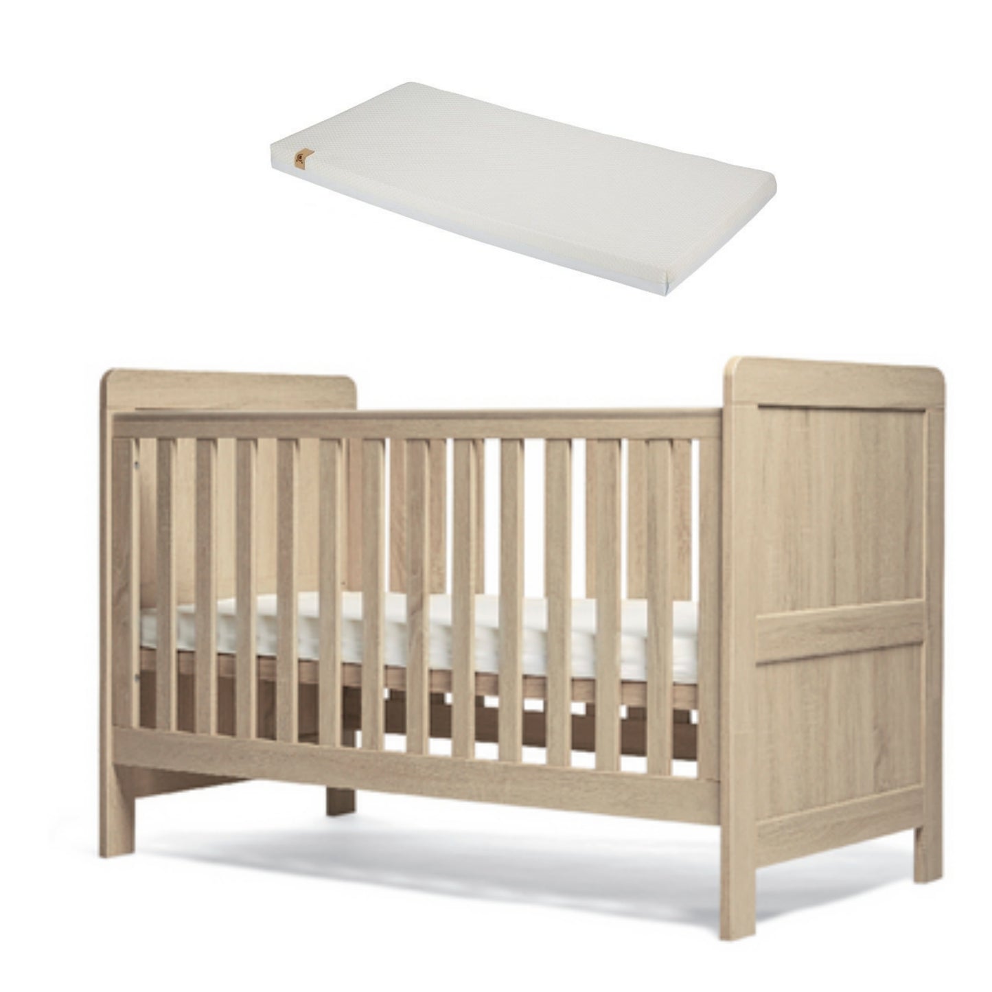 Mamas & Papas Atlas Cot Bed With a Cuddleco Lullaby Mattress