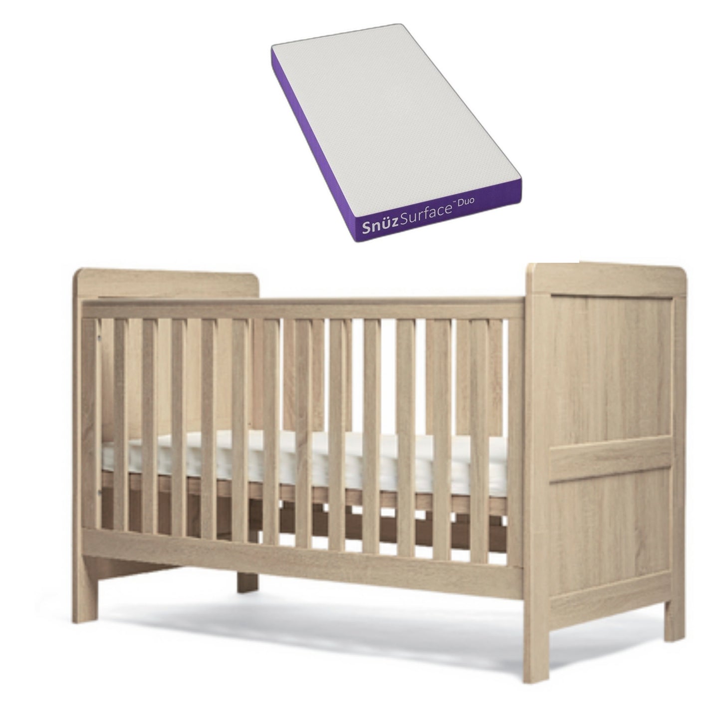 Mamas & Papas Atlas Cot Bed With a Snuz Duo Mattress