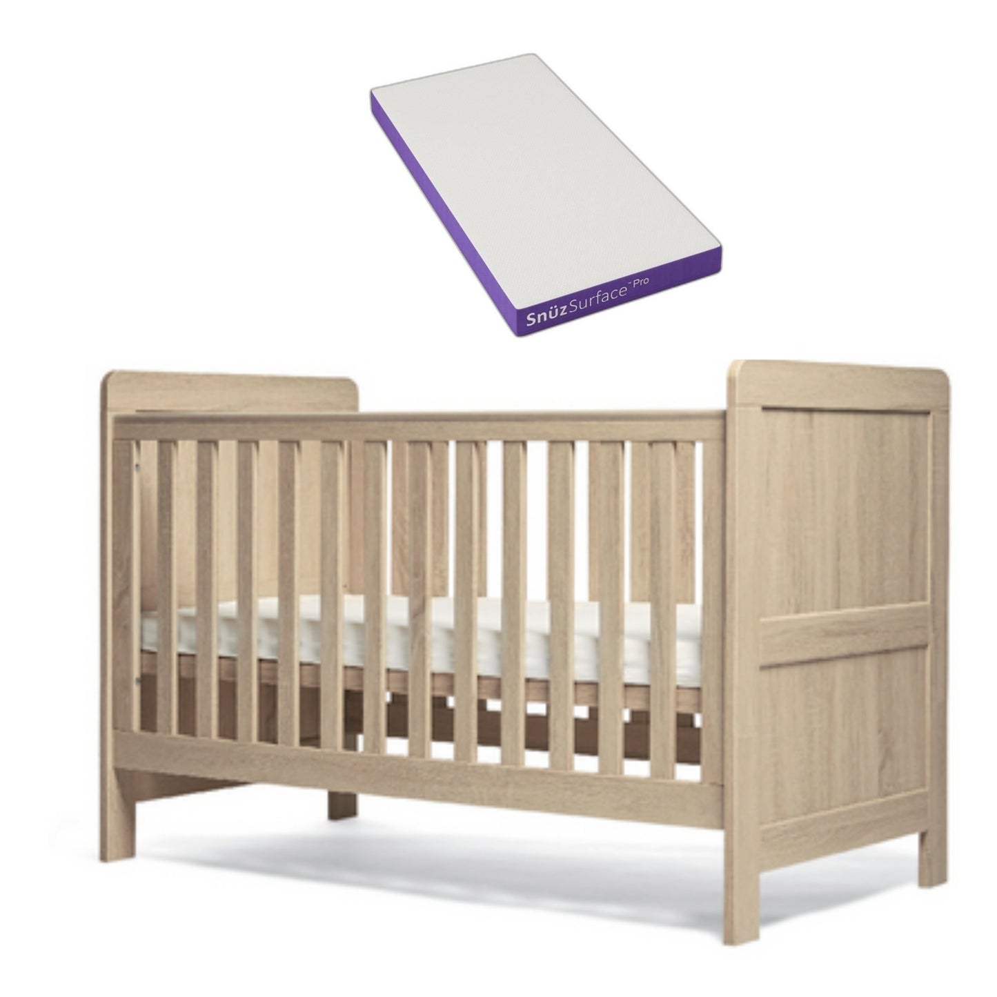 Mamas & Papas Atlas Cot Bed With a Snuz Pro Mattress