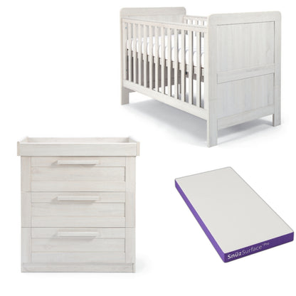 Mamas and Papas 2 piece bundle in nimbus white With SnuzPro Mattress
