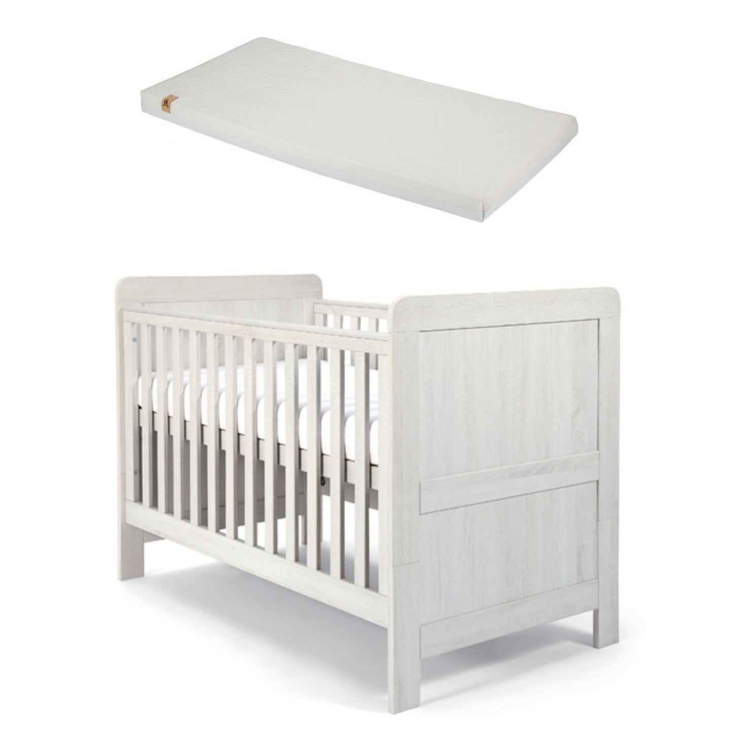 Mamas & Papas Atlas Cot Bed With a CuddleCo Lullaby Mattress