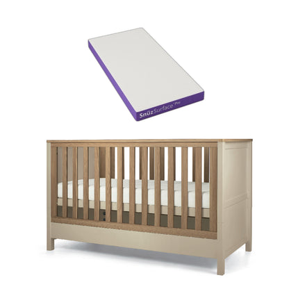 Mamas & Papas cot bed in cashmere with a Snuz Pro Mattress