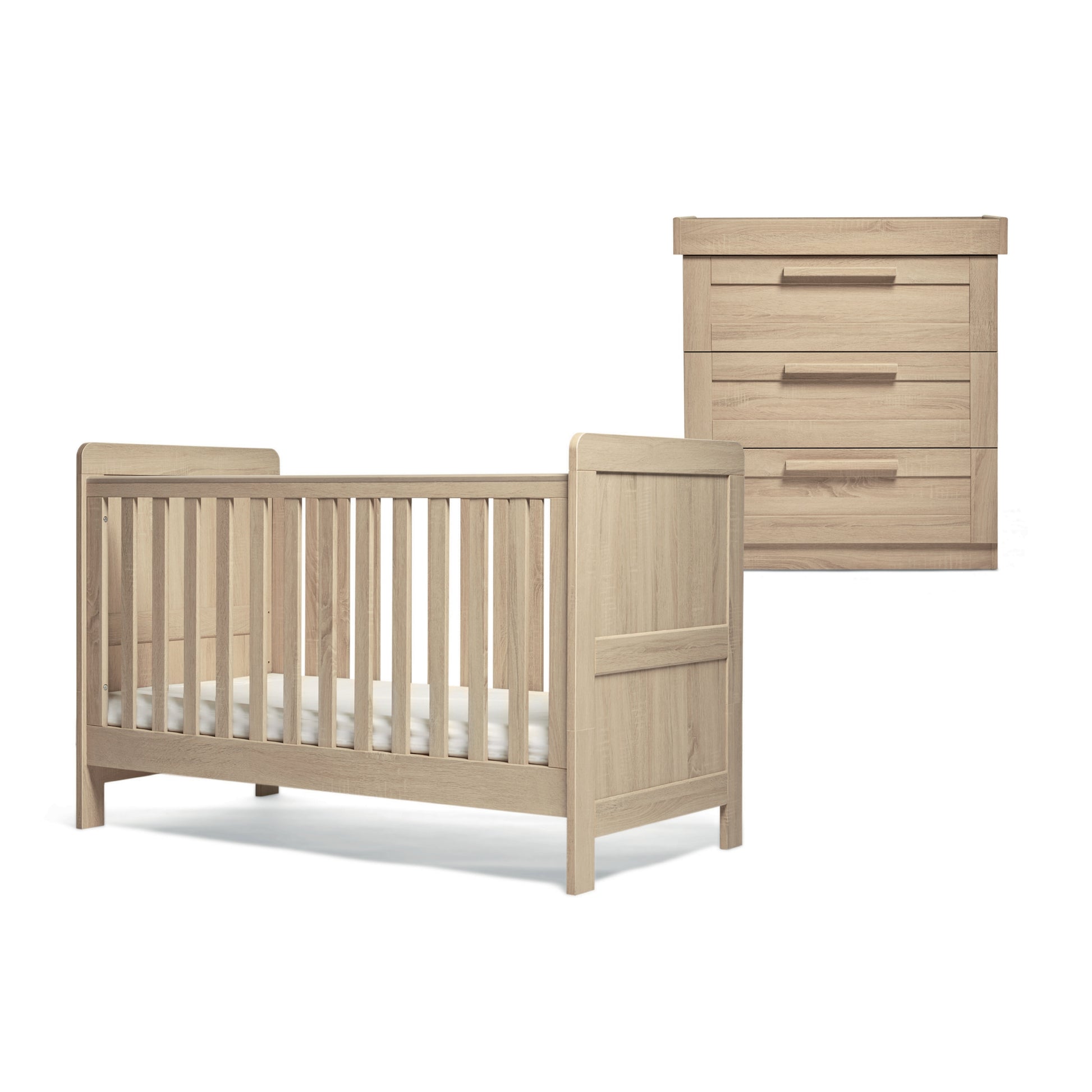 Mamas and Papas 2 piece bundle with cot bed and a dresser