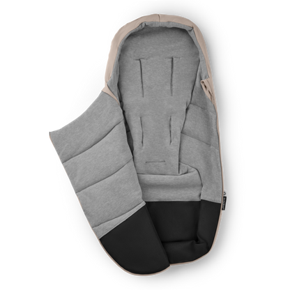 Bugaboo Universal footmuff in desert taupe colourway.