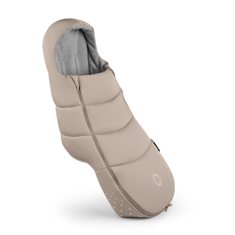 Bugaboo Universal footmuff in desert taupe colourway.