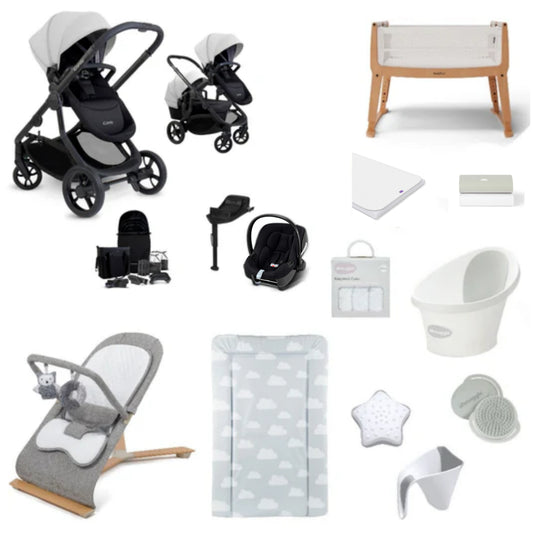 iCandy Orange 4 Pushchair & carrycot in Glacier, complete with all babies essential including car seat, crib, bath and bath time accessories.