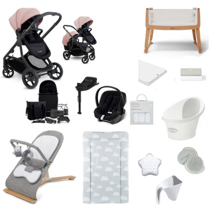 iCandy Orange 4 Pushchair & carrycot in Rose, complete with all babies essential including car seat, crib, bath and bath time accessories.