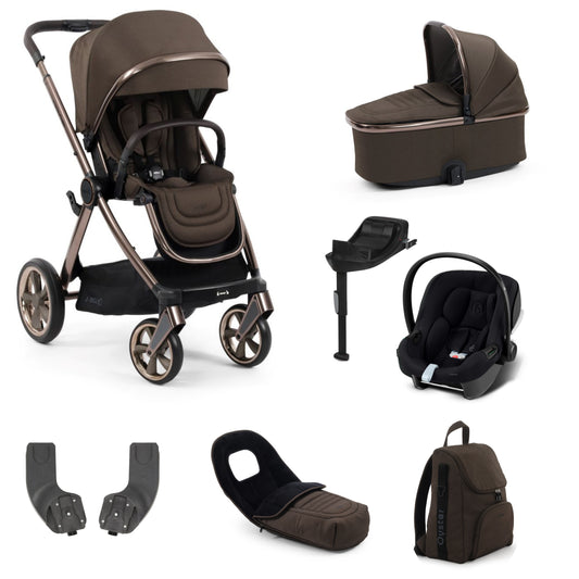 Oyster 4 Stroller Chocolate Velvet with carrycot and aton b2 car seat