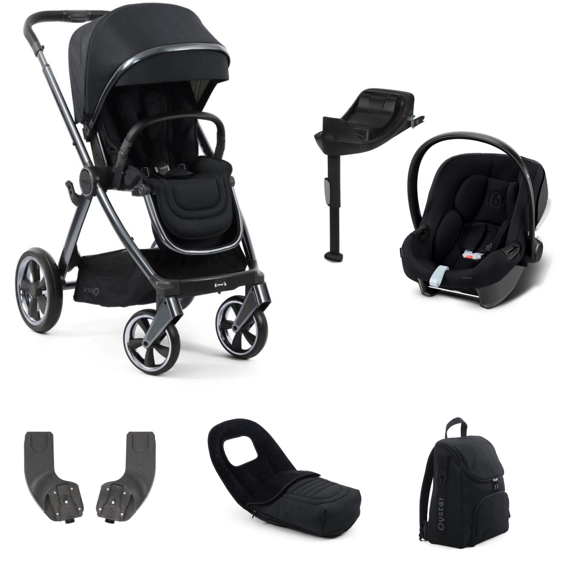 Oyster 4 Stroller Carbonite atonb2 car seat
