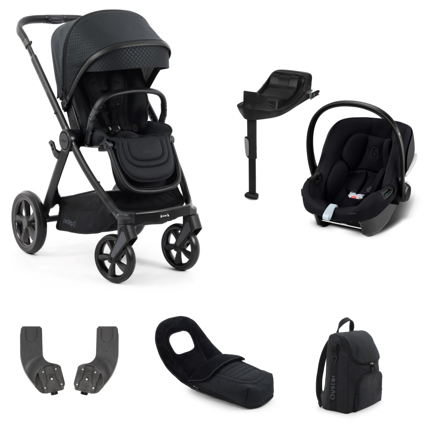 Oyster 4 Stroller Raven with aton b2 car seat
