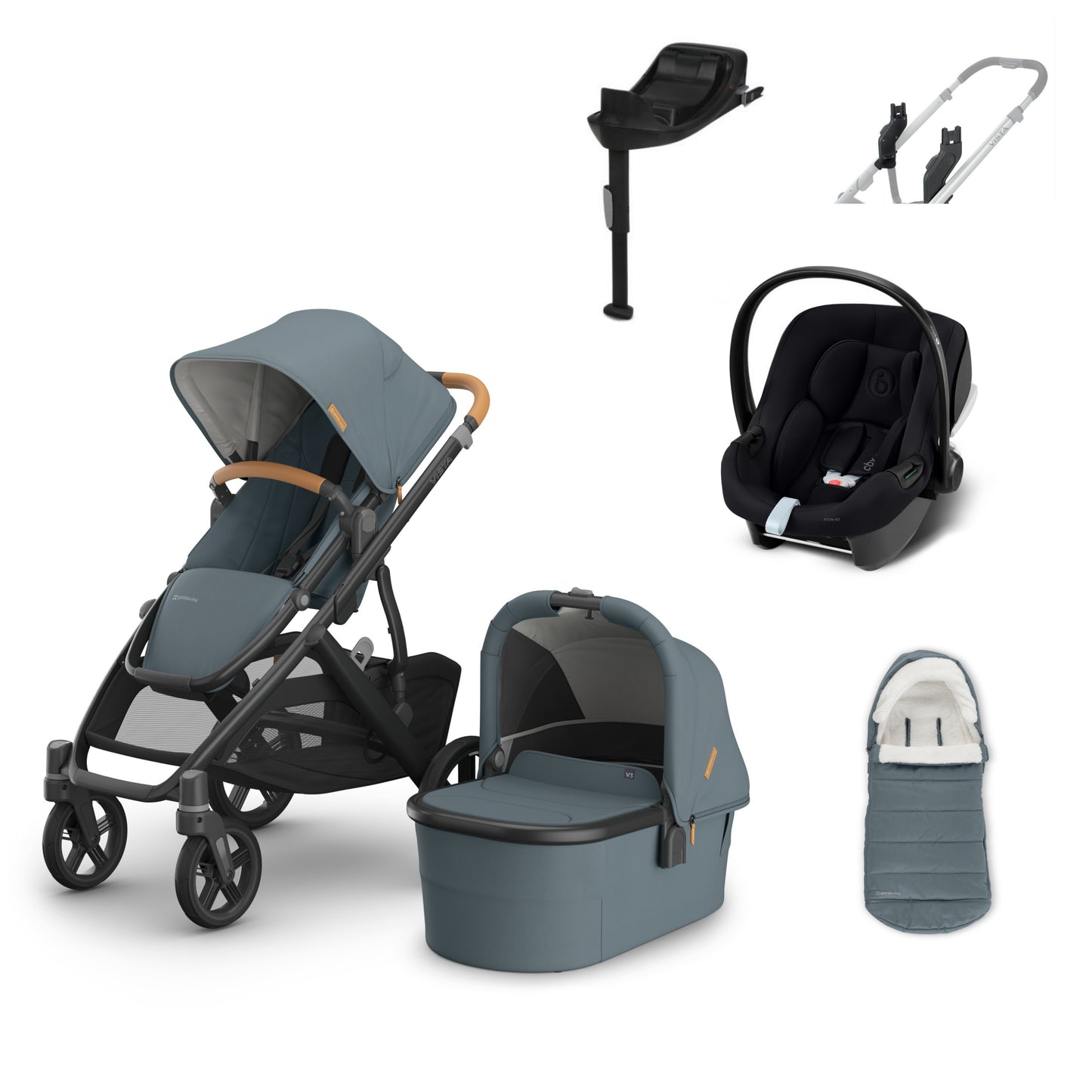 UPPAbaby Vista v3 Dillan aton b2 bundle with footmuff 