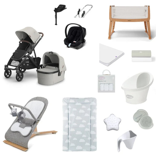 Uppababy Vista V3 Pushchair & carrycot in Savannah, complete with all babies essential including car seat, crib, bath and bath time accessories.