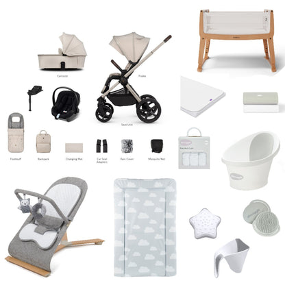 Venicci Upline Stone Beige with multiple accessories