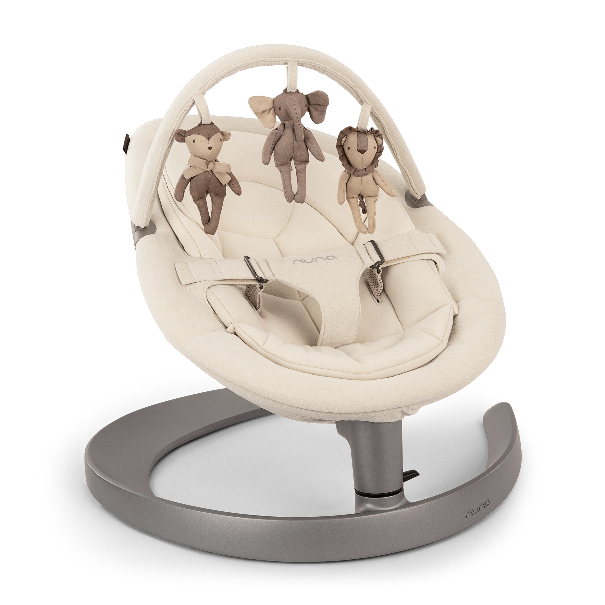 Nuna Leaf Grow bouncer in cloud colourway.