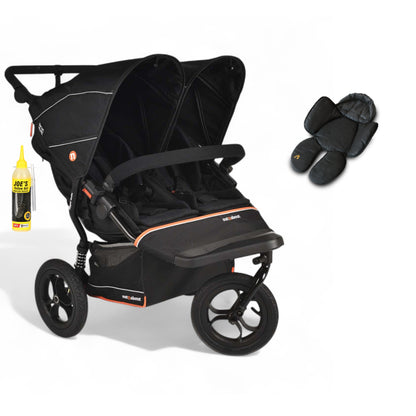Out N About double nipper v6  in summit black with 1 newborn insert