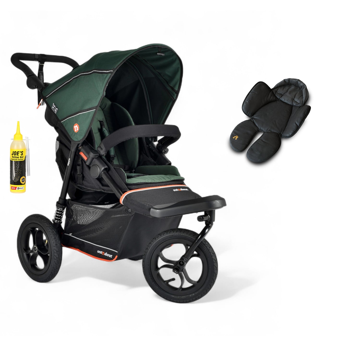Out N About single V6 nipper in sycamore green with newborn insert