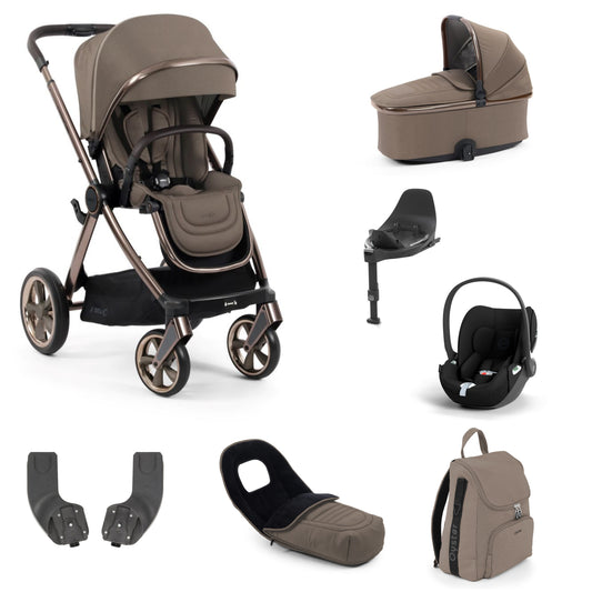 Oyster 4 Stroller in Mink with accessories, carrycot and cloud t and base