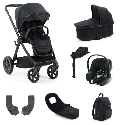 Oyster 4 Stroller Raven with carrycot and aton b2 car seat