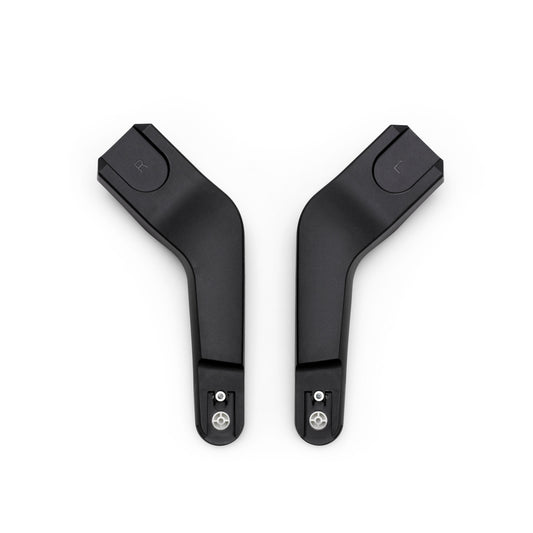 Set of Black car seat adapters for the bugaboo butterfly pushchair.