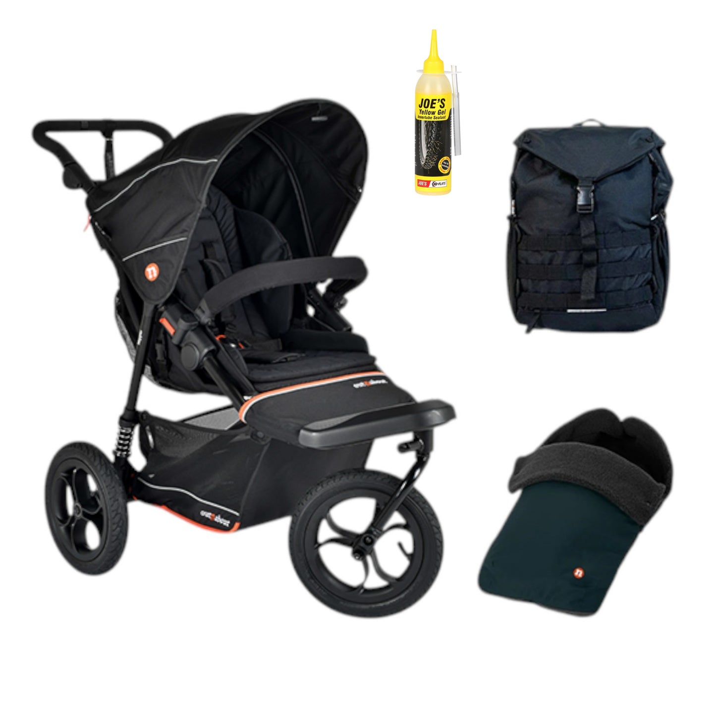 Out n About Nipper V6 Single Adventure Bundle in Summit Black