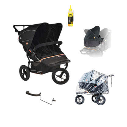 Out n About Nipper V6 Double Newborn and Toddler Bundle in Summit Black