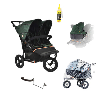 Out n About Nipper V6 Double Newborn and Toddler Bundle in Sycamore Green
