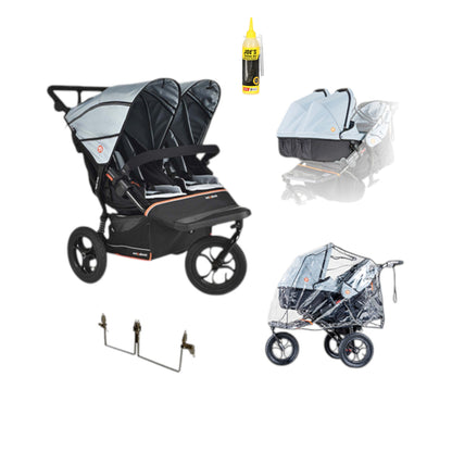 Out n About Nipper V6 Twin Bundle in Rocksalt Grey