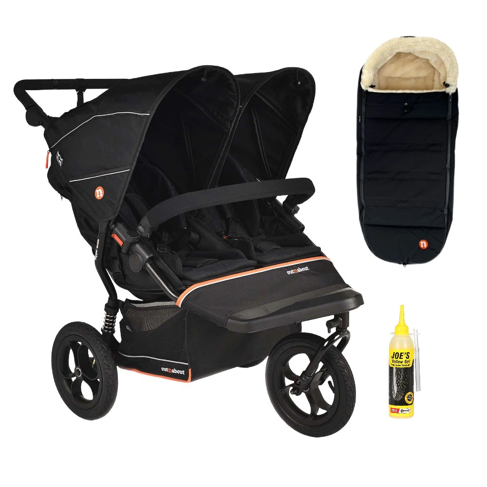 Out n About Nipper V6 Double Summit Black + Joes Yellow Gel Tyre Sealant