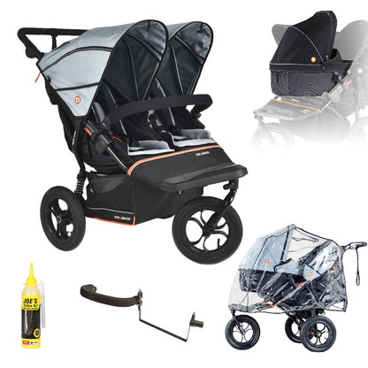 Out n About Nipper V6 Double Newborn and Toddler Bundle in Rocksalt Grey
